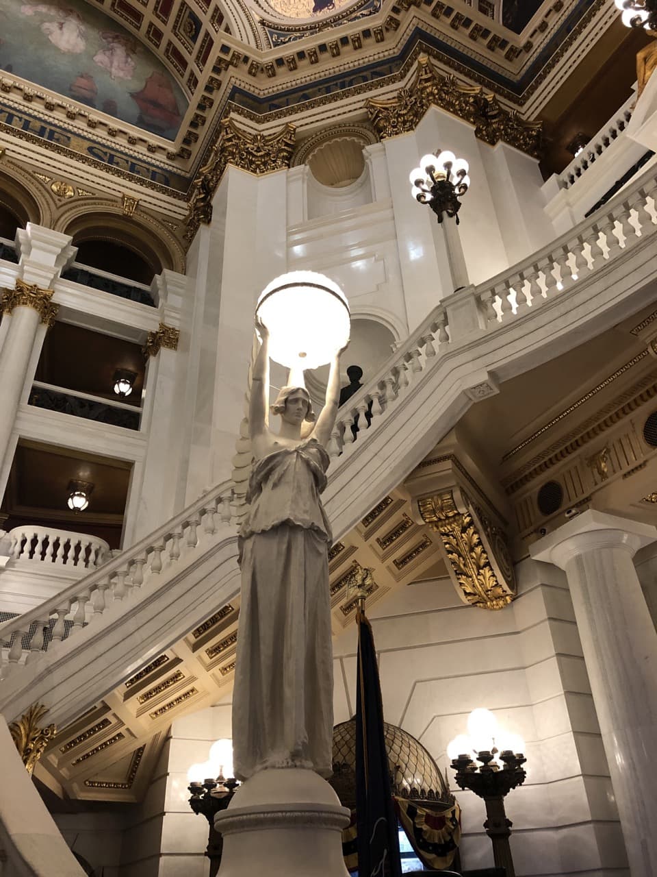 A statue in the State Capital building in Harrisburg, PA
